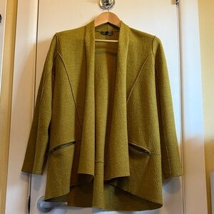 Eileen Fisher Olive Open-Front Blazer